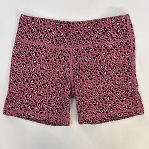 IAB Athletic Shorts Women’s Leopard Sz Large Pink Black Athleisure